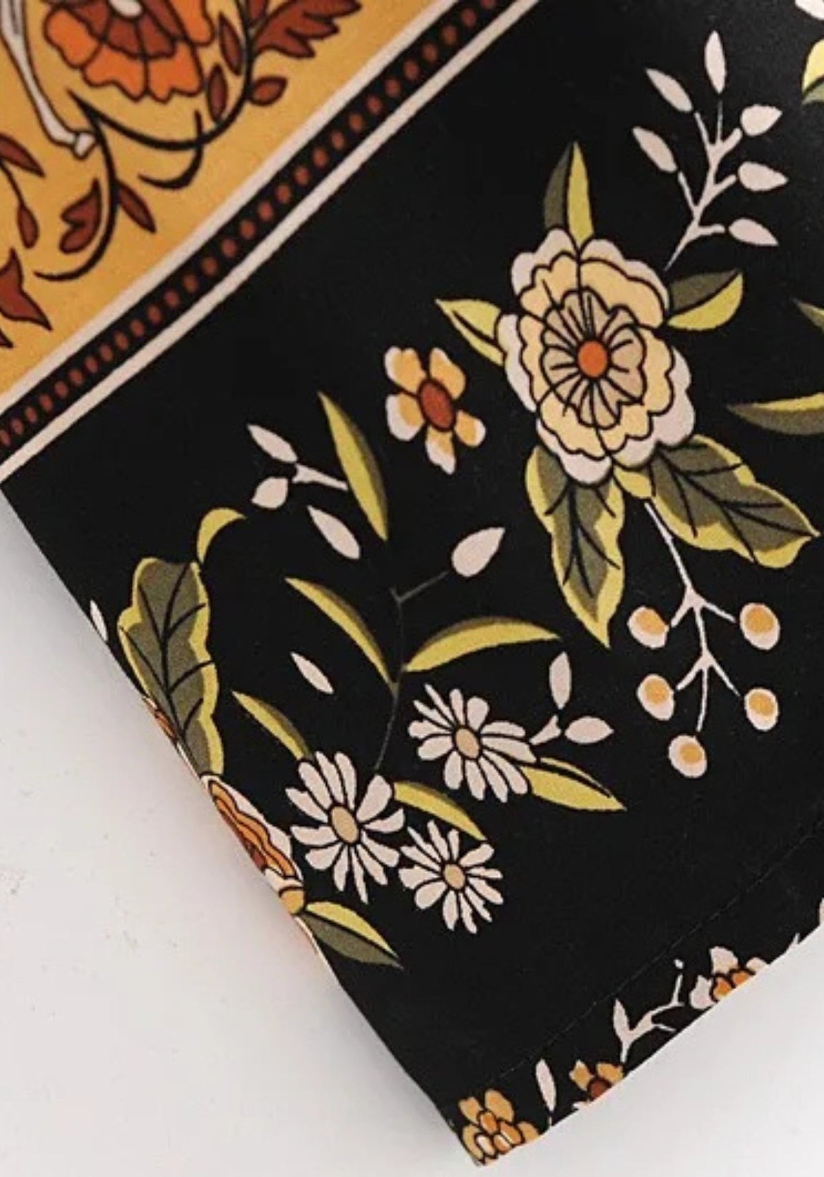 Kimono Long Fleuri noir Kurotsuki