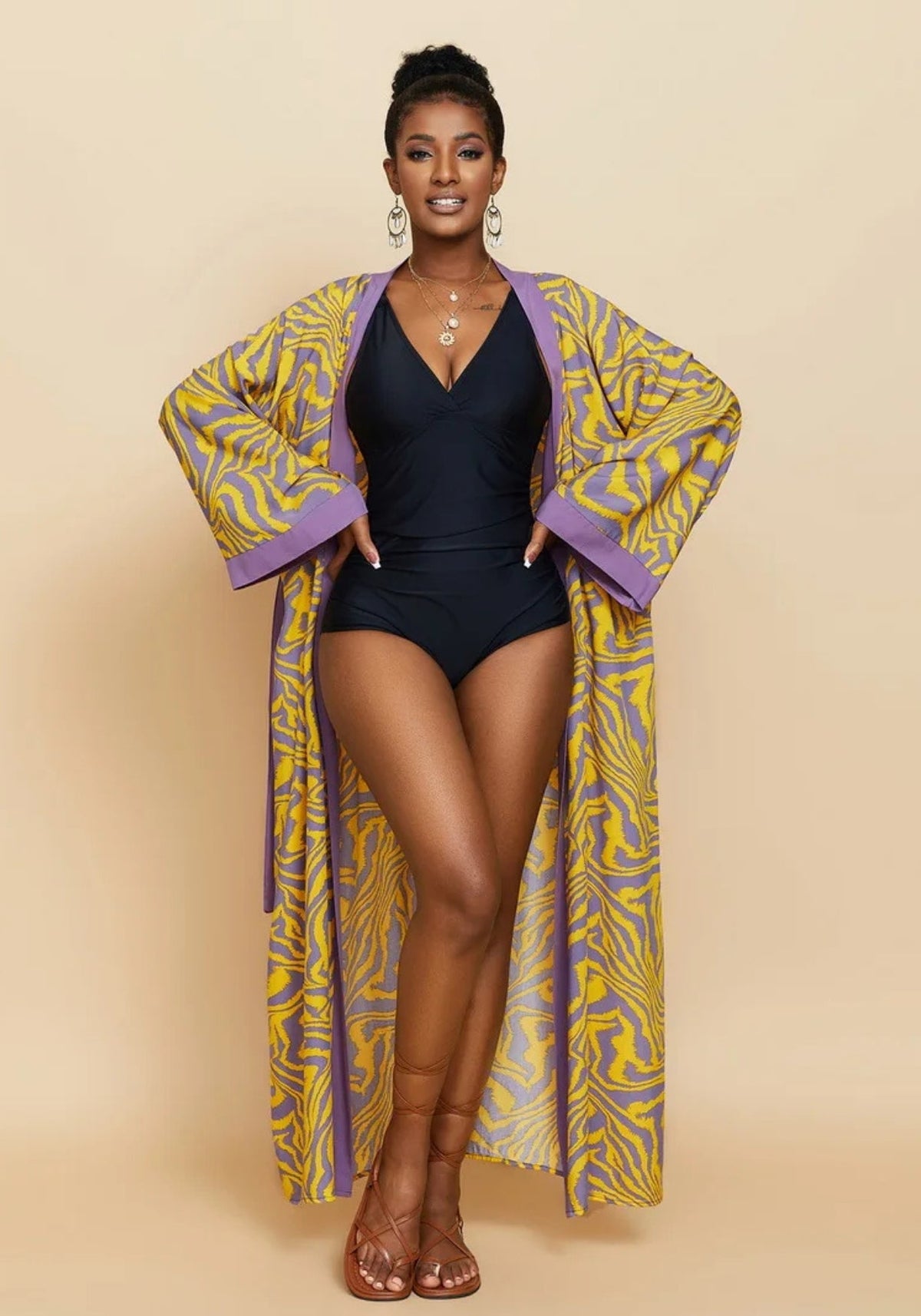 Kimono Plage Noir