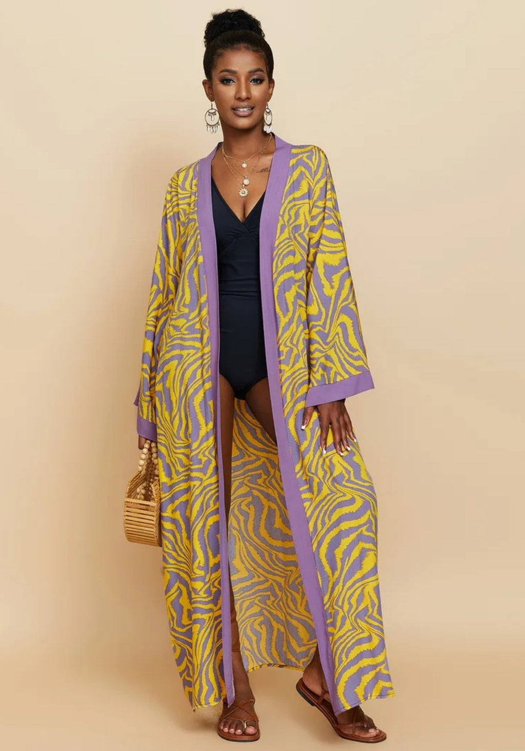 Kimono Plage Noir