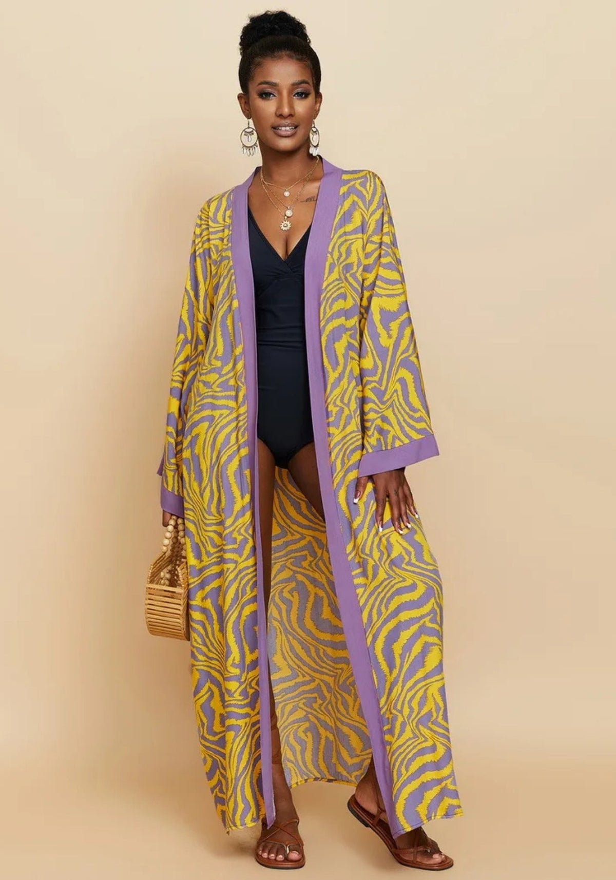 Kimono Plage Noir