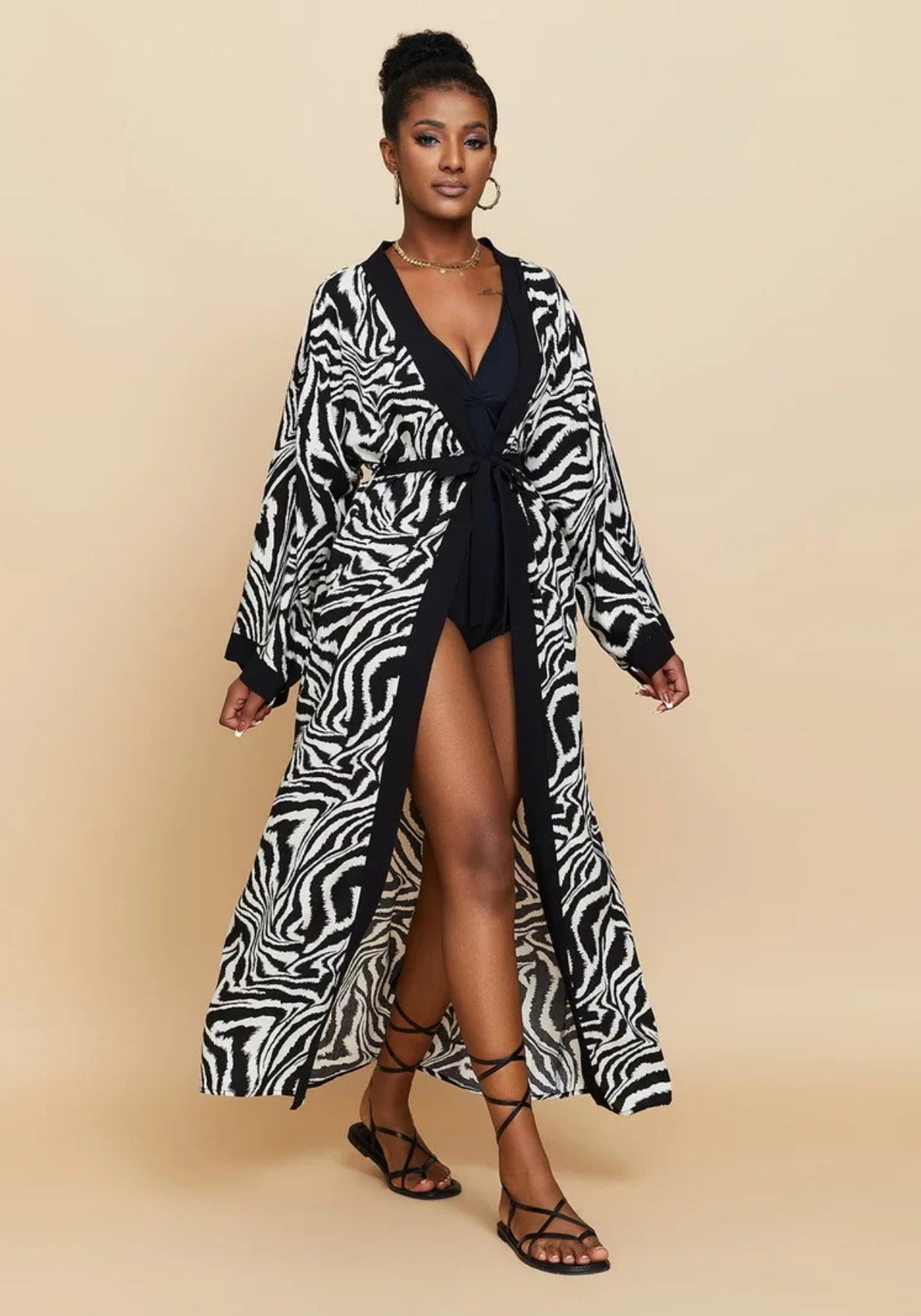 Kimono Plage Noir