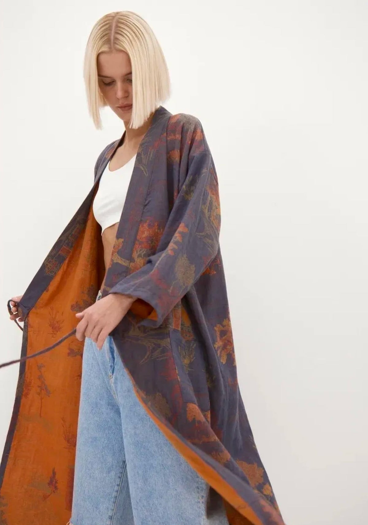 Peignoir Femme Col Kimono