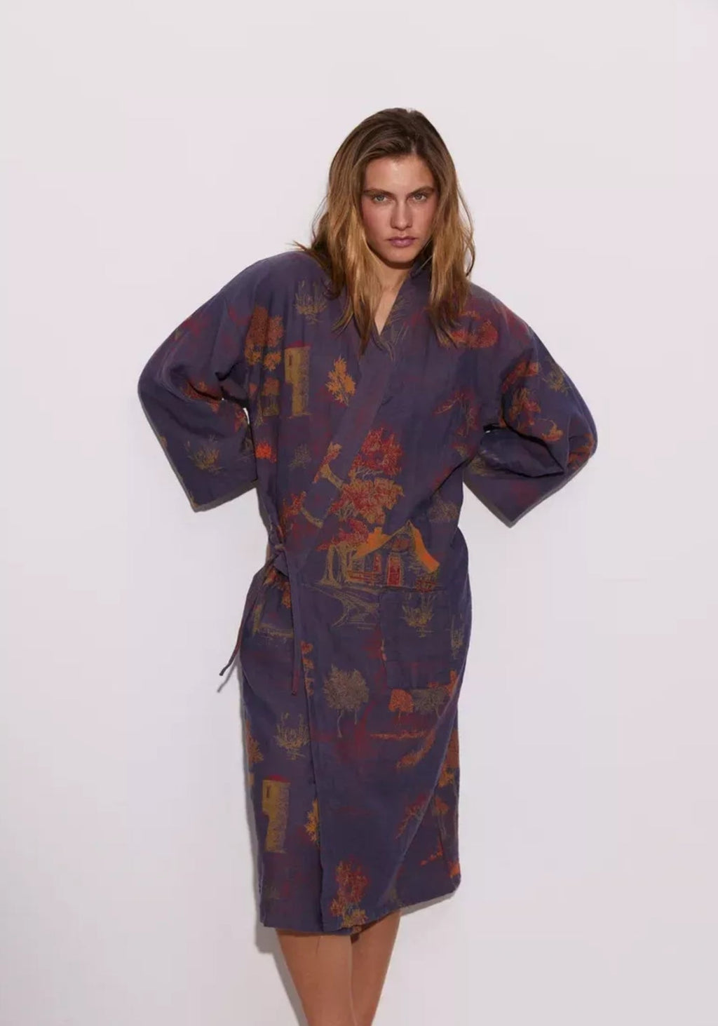 Peignoir Femme Col Kimono