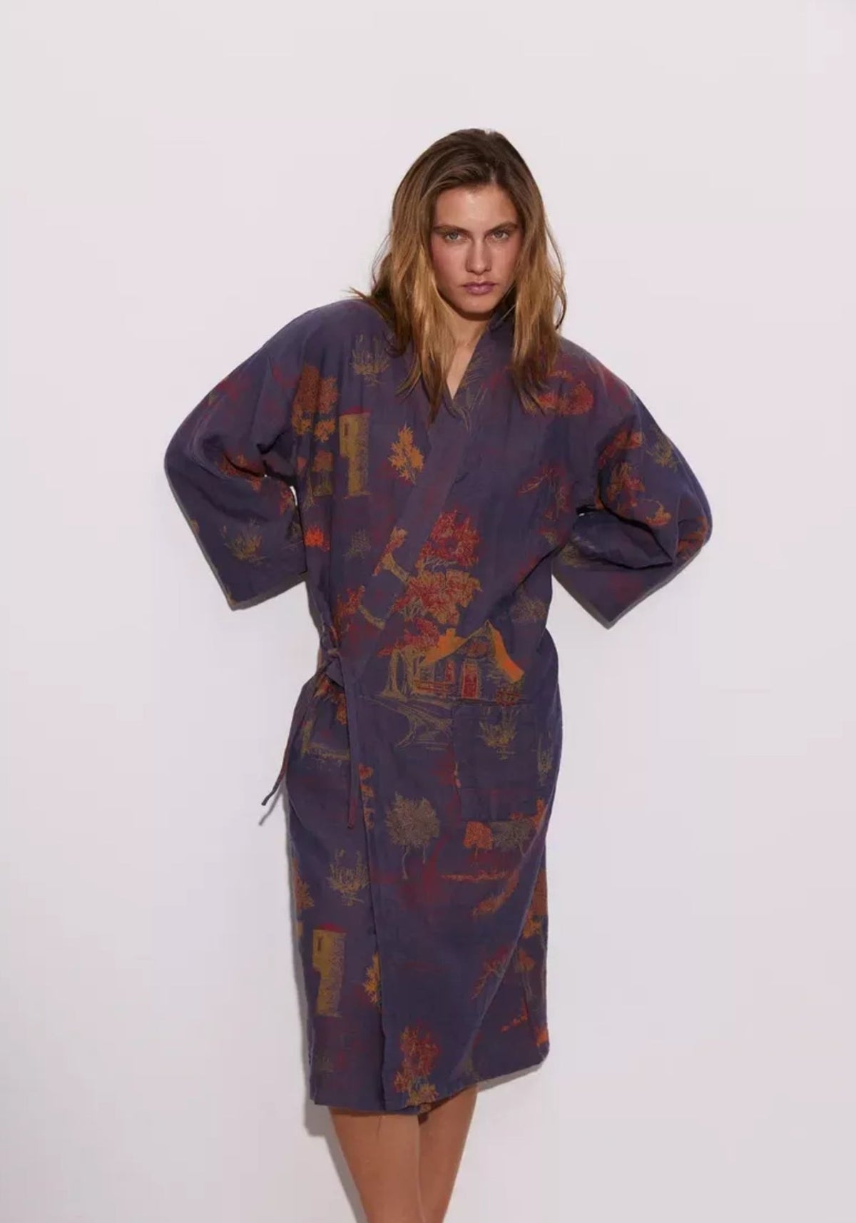 Peignoir Femme Col Kimono