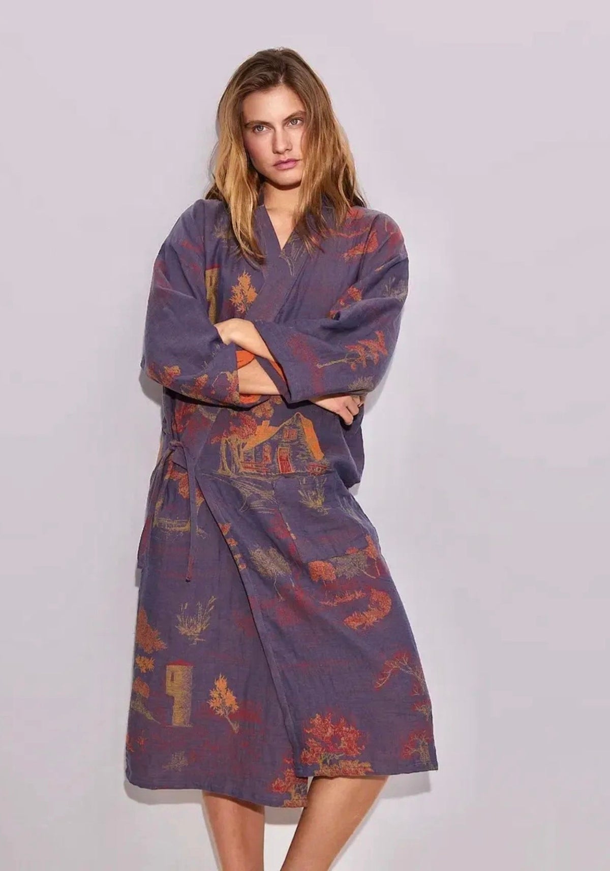 Peignoir Femme Col Kimono