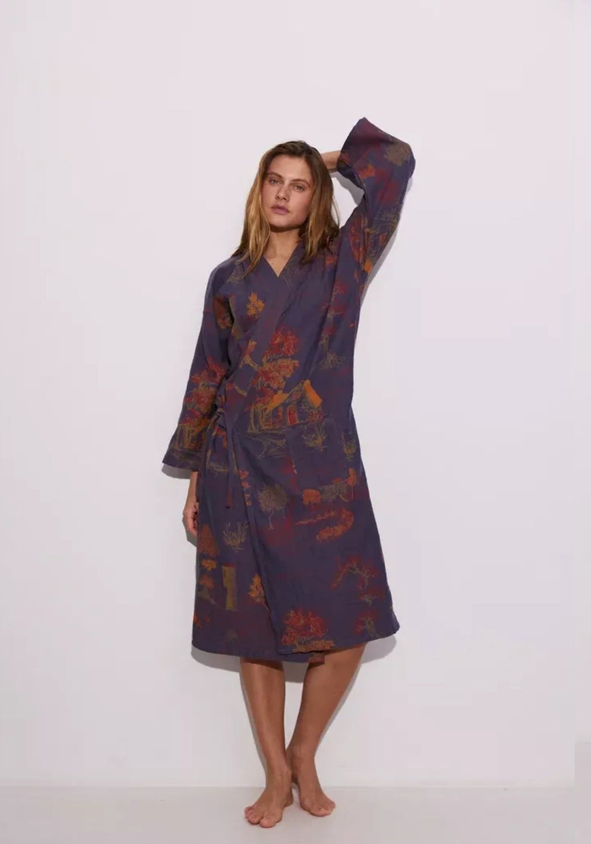 Peignoir Femme Col Kimono