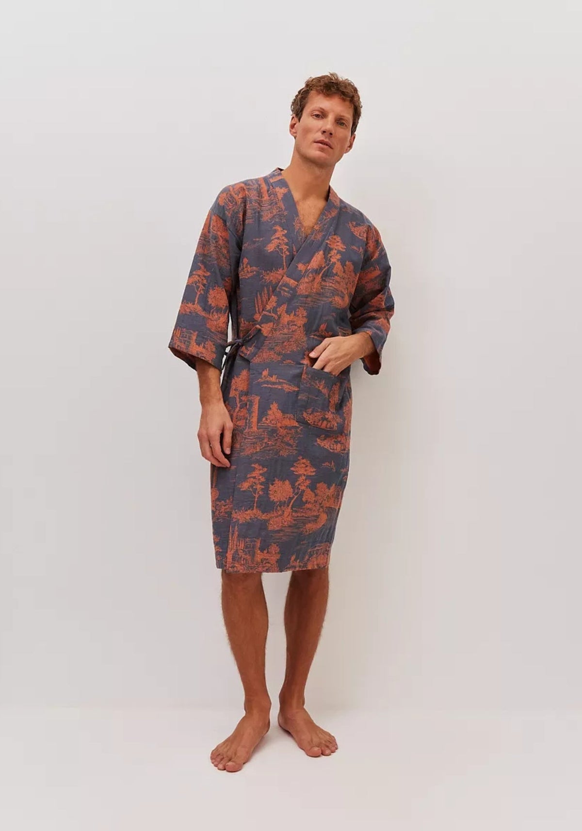 Peignoir Homme Col Kimono